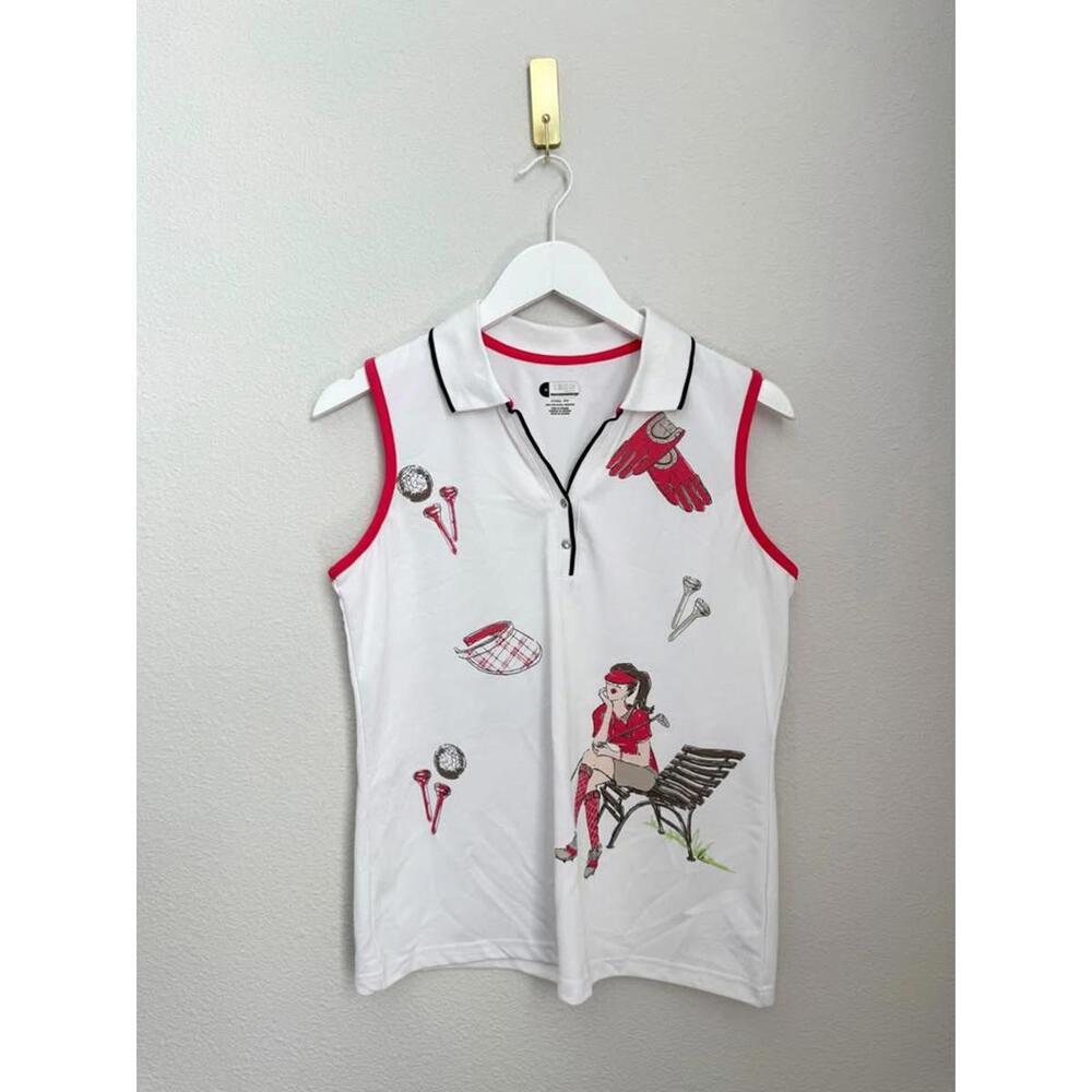 Izod Women’s AOP Golf‎ Preppy Outdoor Performance Tank Sz M